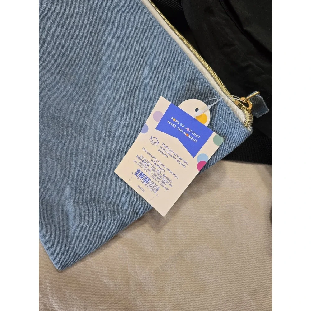 All in Motion Water Repellent Backpacks Black & Spritz Denim Zipper Pouch NWT